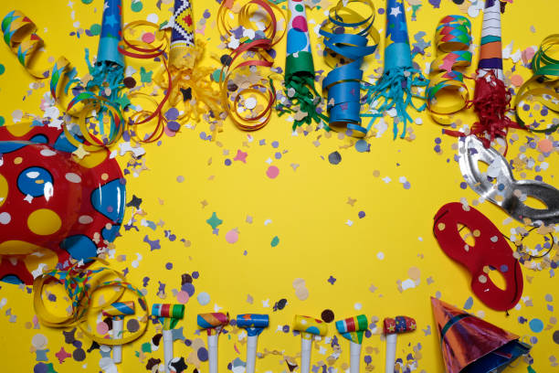 istock Carnival with confetti and party 1128841339