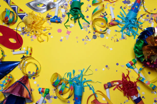 istock Carnival with confetti and party 1128842457