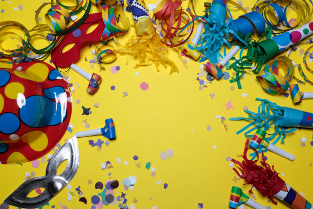 istock Carnival with confetti and party 1128842687