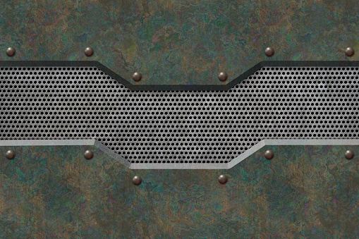 Abstract Metal textured Industrial background. 3D rendering illustration.