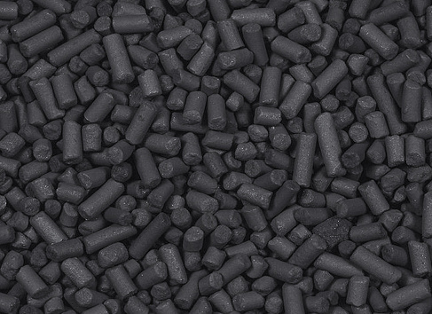 The texture of charcoal granules for igniting barbecue