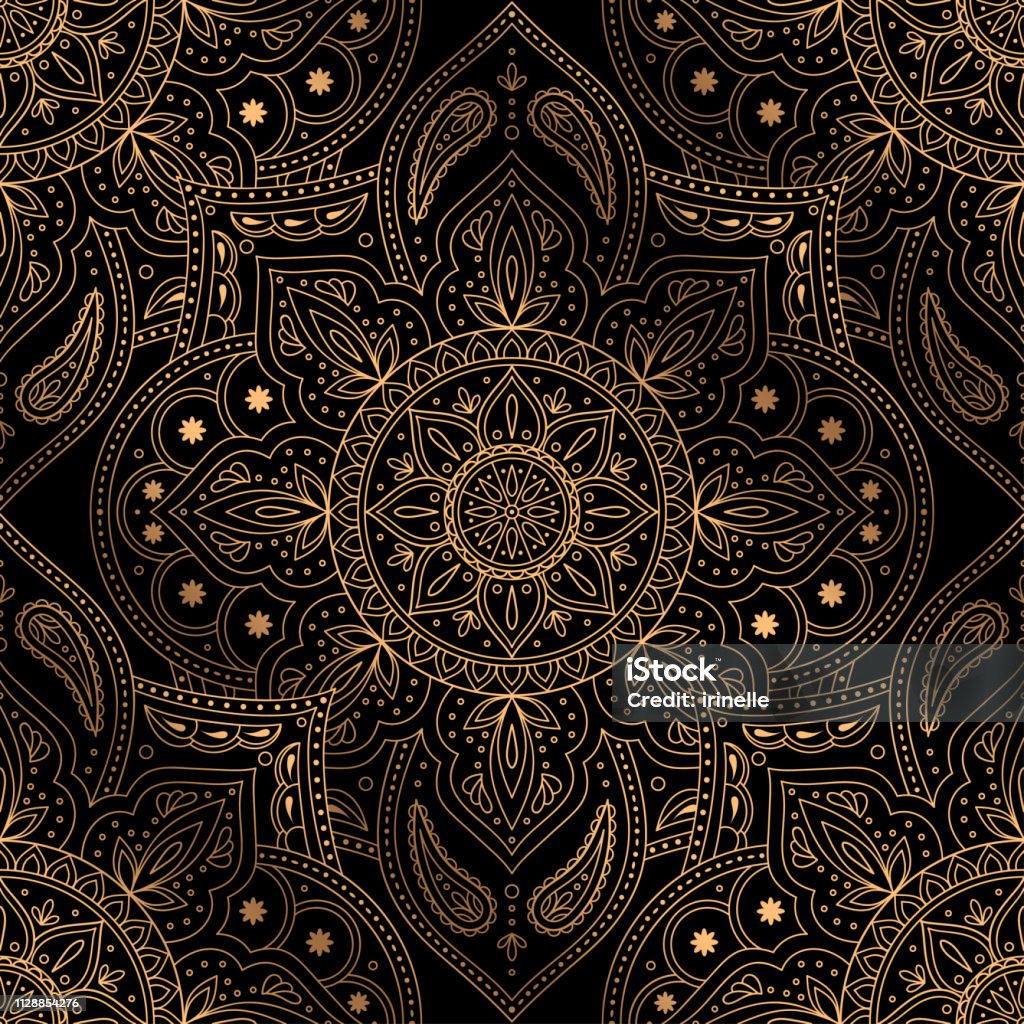 Luxury background vector. Oriental mandala royal pattern seamless. Indian design for Christmas party Luxury background vector. Oriental mandala royal pattern seamless. Indian design for Christmas party, new year holiday wrapping paper, yoga wallpaper, beauty spa salon, wedding invitation. Mandala stock vector