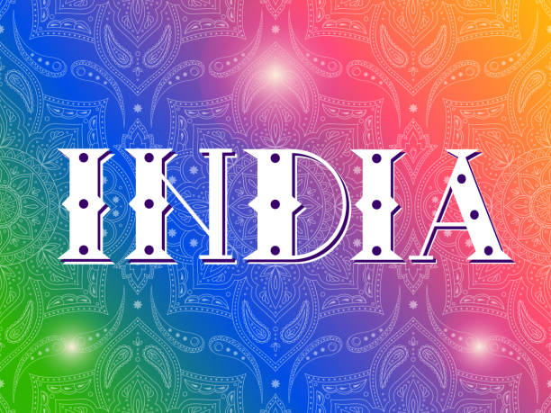 индия иллюстрация вектор. путешествия индийский фон для холи фестиваль баннер - india indian culture pattern paisley stock illustrations