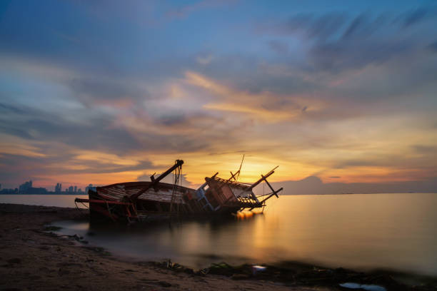 istock Old Abandoned Fishing Boat 1128855441