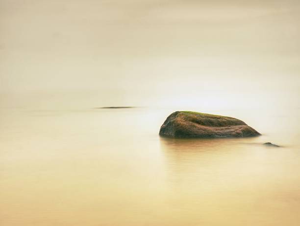istock Stone in sand. Beach with stones on sand 1128857197