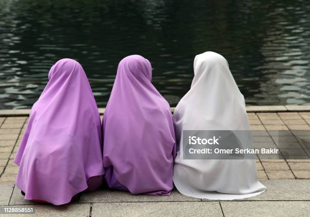 Girls With Headscarves Stock Photo - Download Image Now - Child, Religious Dress, Mosque