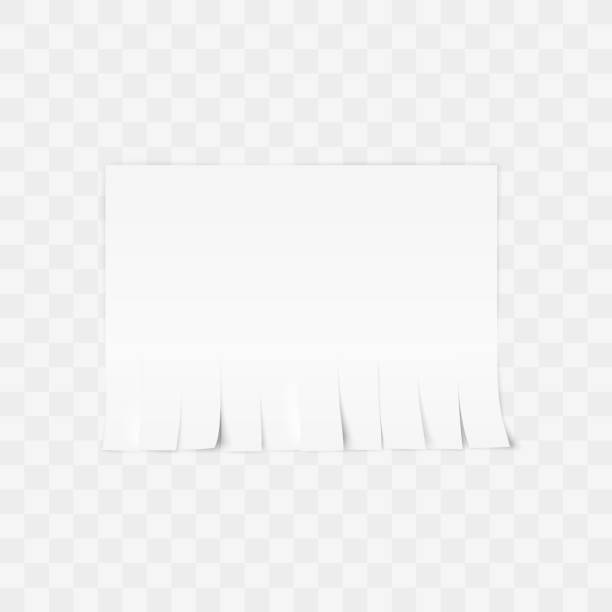 Tear-off paper template. Advertisement template with copy space for text. Vector illustration isolated on tratsparent background