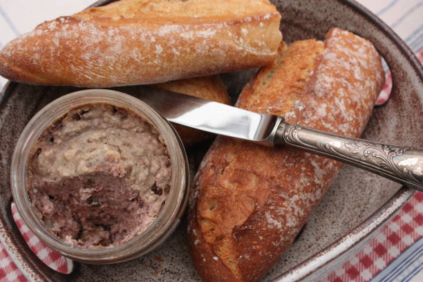 istock Duck terrine with pepper Sandwich  French baguette 1128859985