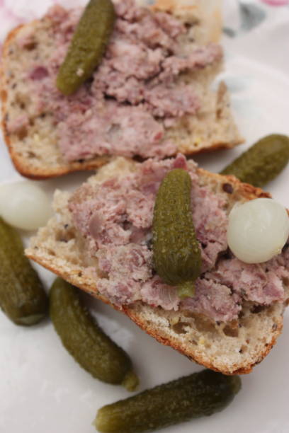 istock Duck terrine with pepper Sandwich  French baguette 1128860089