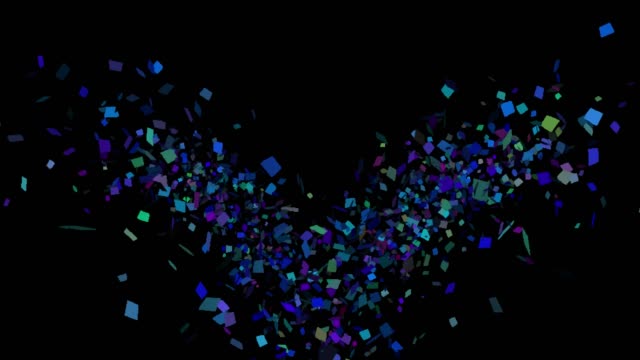 Multicolored Confetti Explosions in Alpha Channel