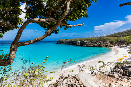 The pristine Grote Knip beach on the tropical Caribbean Island of Curacao