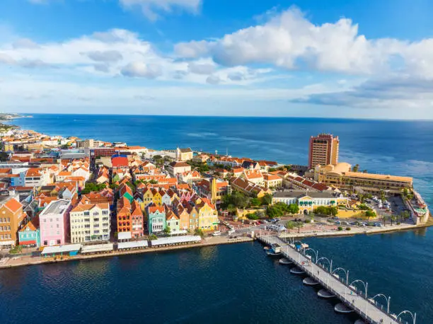 Photo of Aerial view of Willemstad with it's colourful Dutch style buildings