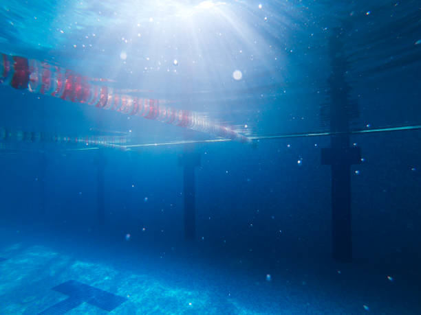 istock view of the poll underwater. blue. sport. 1128863149