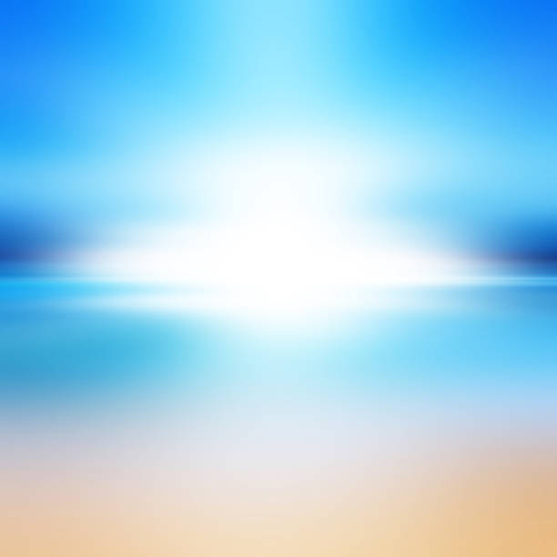 抽象的な海景 - zen like sea horizon over water blurred motion ストックフォトと画像