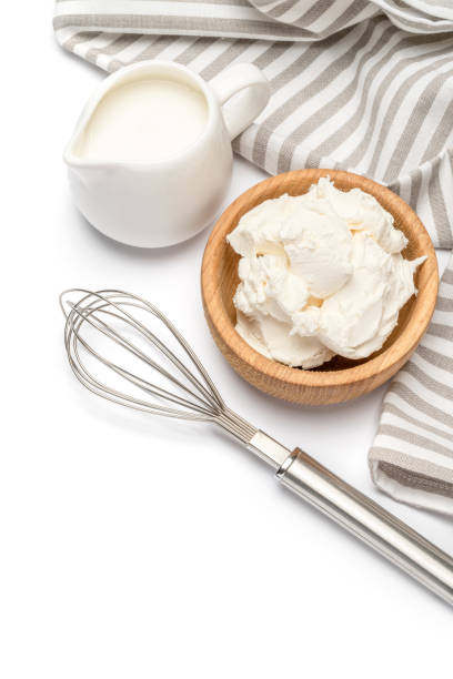 istock Traditional Mascarpone cheese and cream or milk isolated 1128865806