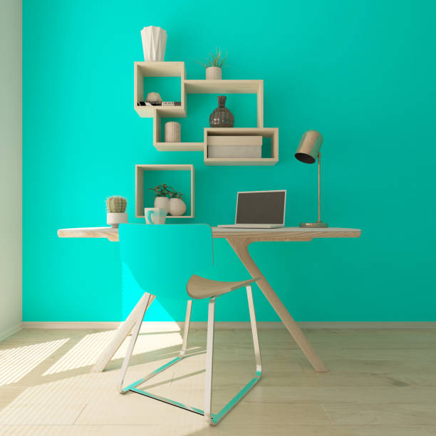 istock 3D Render of a modern home office 1128866181