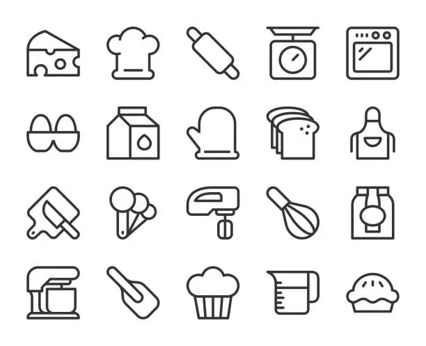 Vector illustration of Baking and Bakery - Line Icons