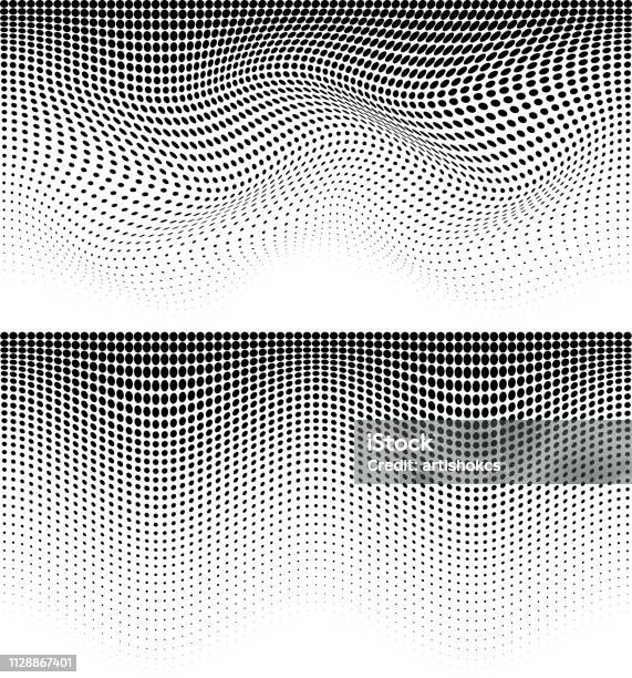 Half Wave Pattern Halftone Wave Pattern Horizontal Background Using Halftone Wavy Dots ...