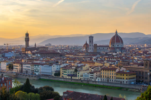 istock Sunset view of Florence skyline in Italy 1128869054