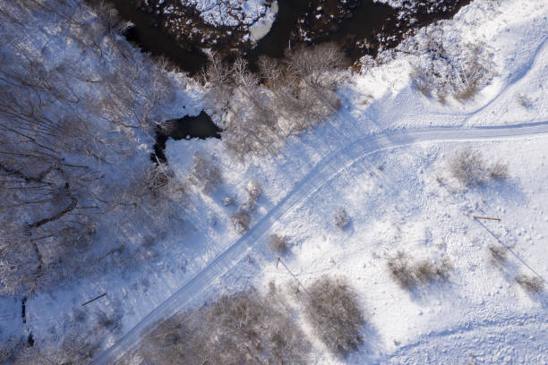 istock Aerial view of river 1128872069