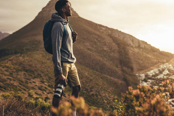 istock Social media influencer on hiking trip 1128872435