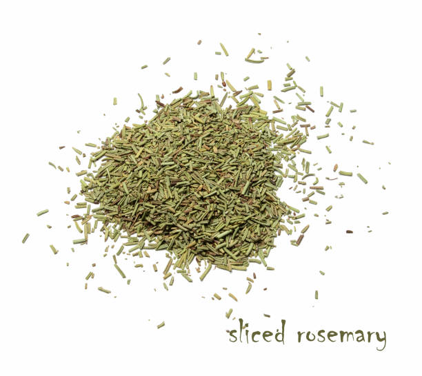 istock Chopped dried rosemary. White isolated background. 1128872485
