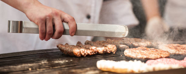 istock Grilled Meat Ready to be Served on Open Kitchen, Slovenia 1128874961