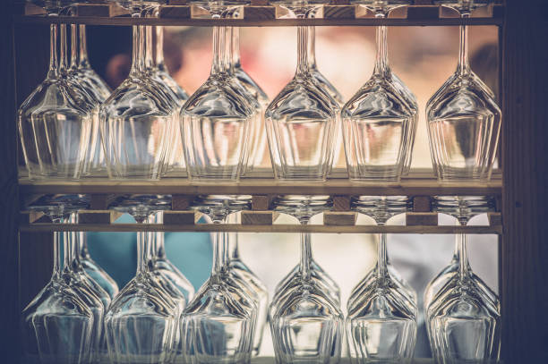 Wine Glasses on Bar Shelfs