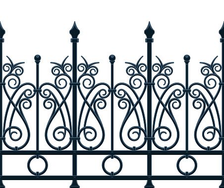 Art Deco fence wrought iron in seamless