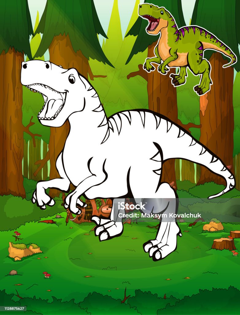 Ilustración de Dinosaurios Para Colorear Tyrannosaurus Rex Para Colorear Para  Niños y más Vectores Libres de Derechos de Tiranosaurio - iStock