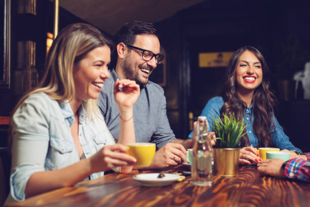 istock Old friends having coffee in cafe 1128877037