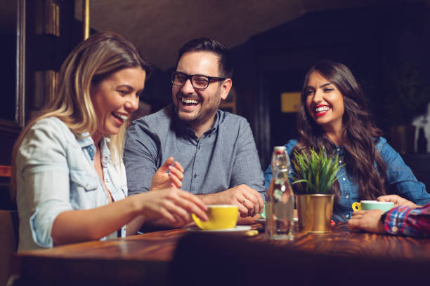 istock Old friends having coffee in cafe 1128877125