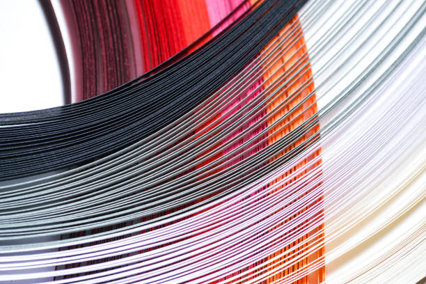 istock Abstract gray and red color gradient stacked together in curve shape 1128879559