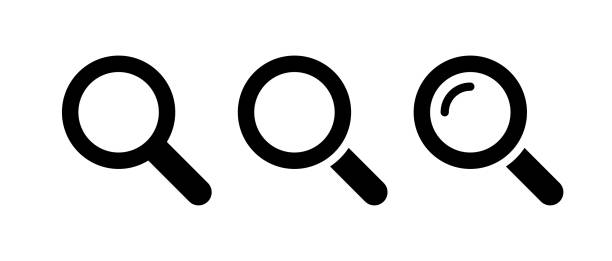 ilustraciones, imágenes clip art, dibujos animados e iconos de stock de icono de la lupa - architecture or architectural feature or building exterior not blueprints not plans not tools not icon ilustraciones
