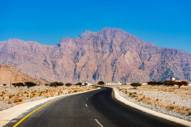 istock Scenic desert road in Oman 1128883548