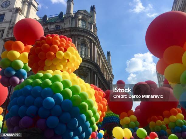 Rainbow Colour Balloons Stock Photo - Download Image Now - Pride London, Gay Pride Parade, LGBTQIA Pride Event