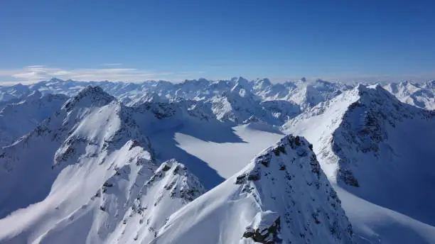 Panorama view in Tyrol, Alps. Längenthalerweißer Kogel.