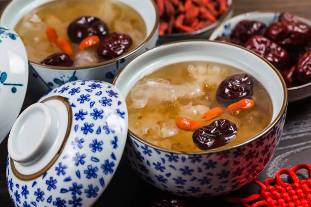 istock Peach gum and tremella soup 1128894528