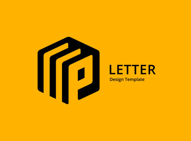 illustrations, cliparts, dessins animés et icônes de création d’icône logo lettre p - letter p