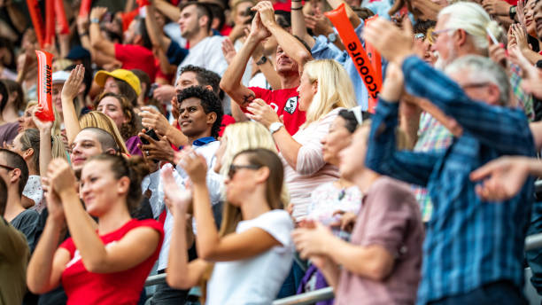 istock Crowds on a sports stadium 1128896728