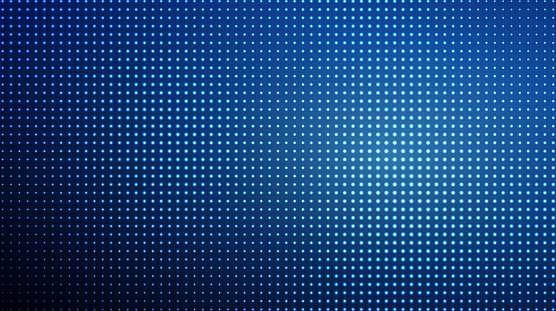Glowing halftone dots pattern. Abstract neon led lights background for your design