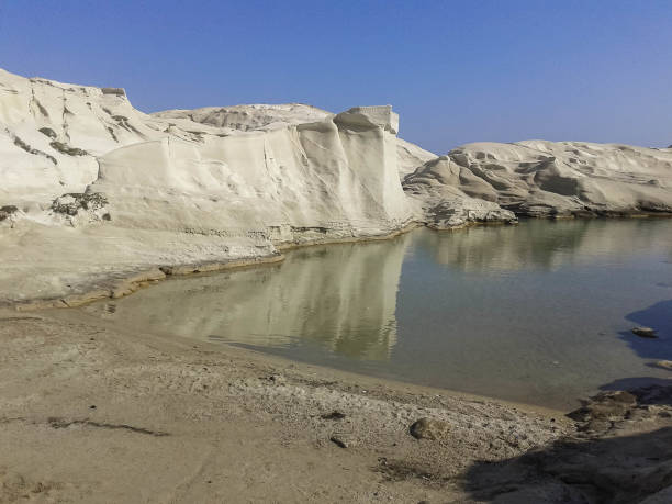 istock Beautiful white moonscape beach Sarakiniko, Milos, Greece 1128901101