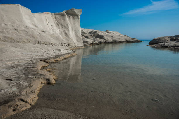 istock Beautiful white moonscape beach Sarakiniko, Milos, Greece 1128901308