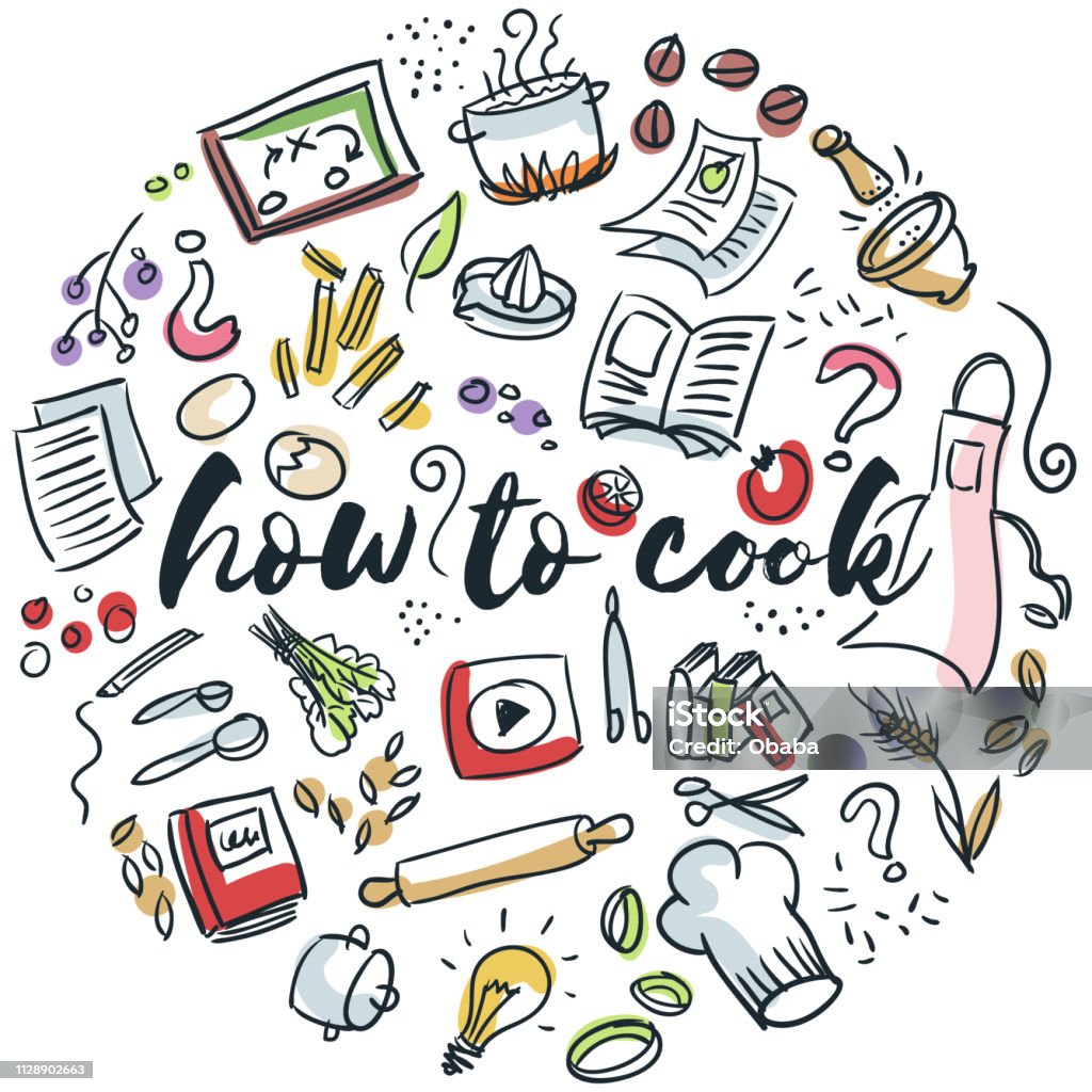 How To Cook Hand Drawn Design Stock Illustration - Download Image Now ...