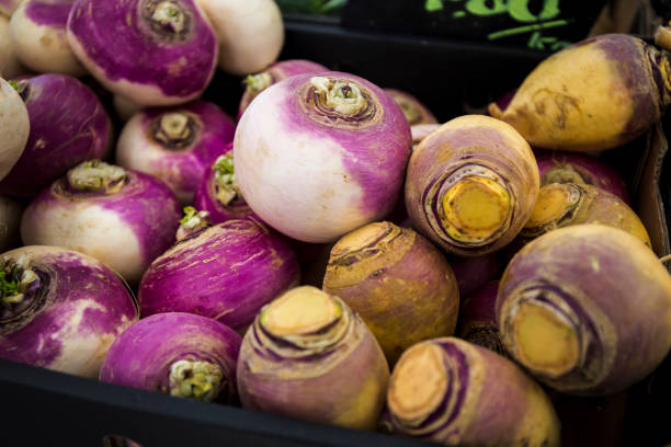 istock Fresh organic swede at local market 1128902886