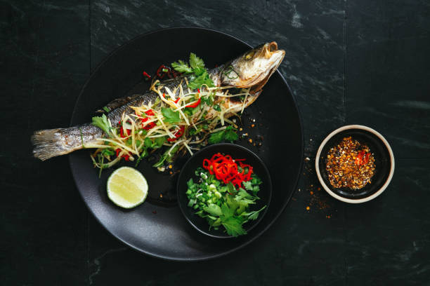 istock Steamed sea bass 1128904031