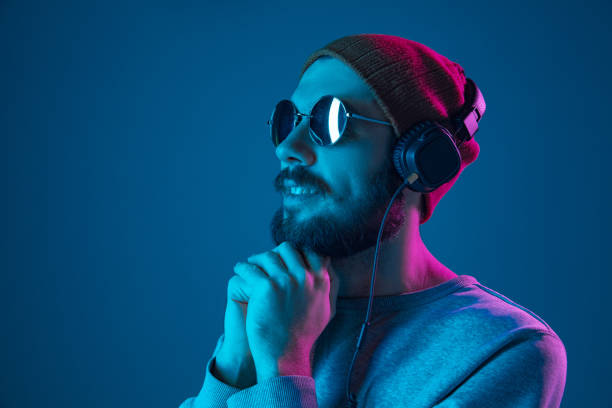 istock Enjoying his favorite music. 1128904557
