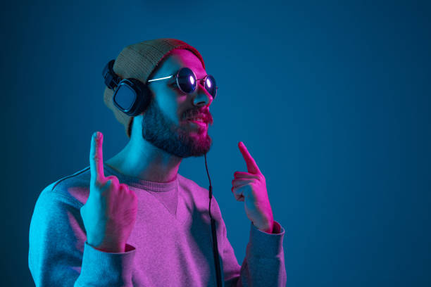 istock Enjoying his favorite music. 1128904559