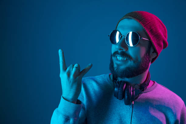 istock Enjoying his favorite music. 1128904590