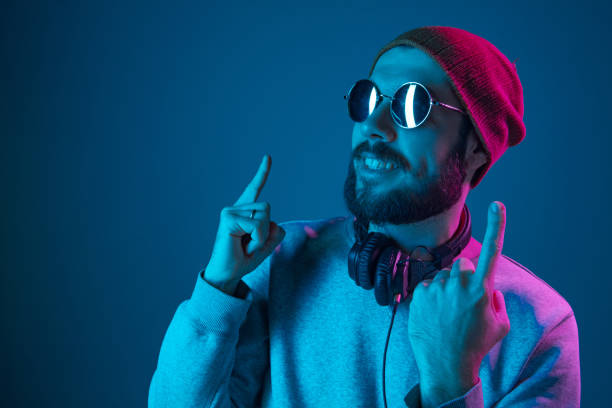 istock Enjoying his favorite music. 1128904592